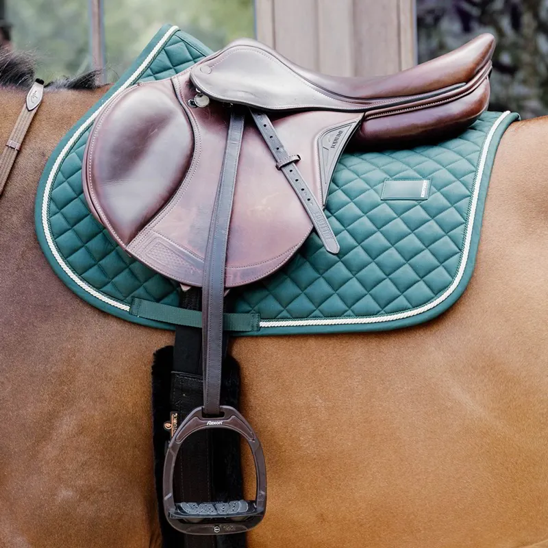 Kentucky Horsewear Diamond Rope Jump Saddle Pad - Pine Green-1
