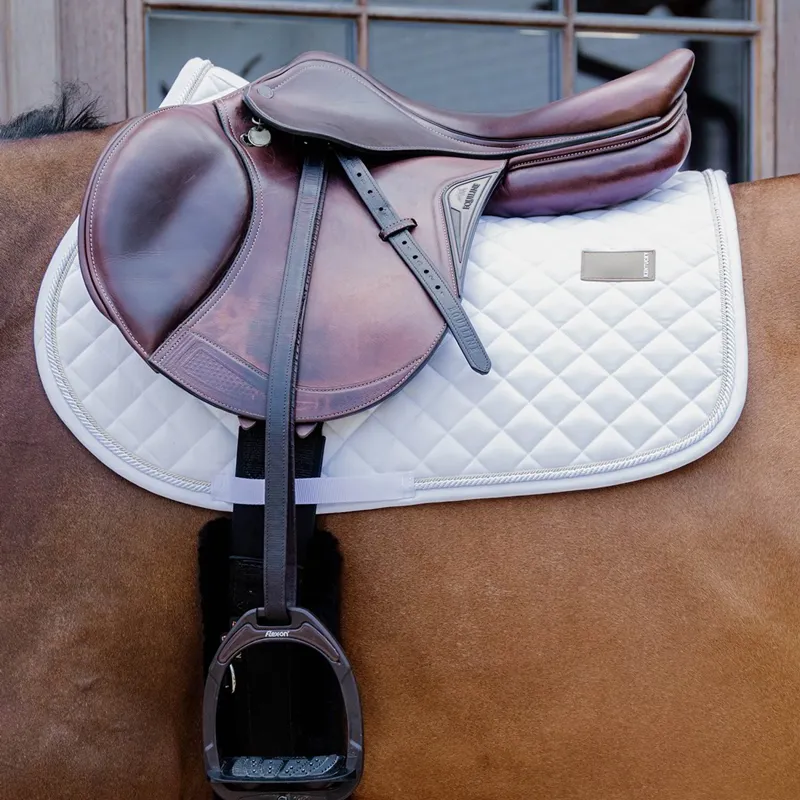 Kentucky Horsewear Diamond Rope Jump Saddle Pad - White-1