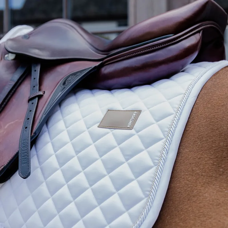 Kentucky Horsewear Diamond Rope Jump Saddle Pad - White-2