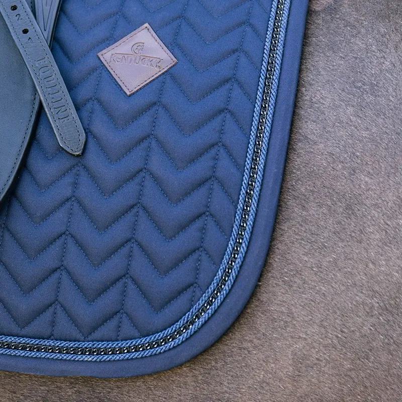 Kentucky Metal Chain Dressage Saddle Pad - Navy-2