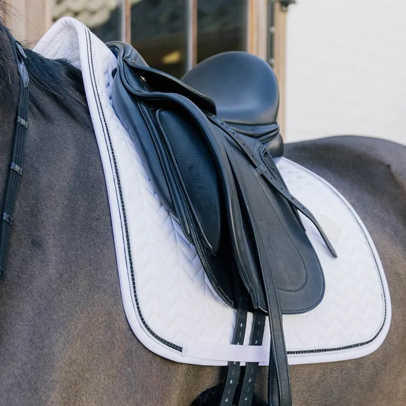 Kentucky Metal Chain Dressage Saddle Pad - White-2