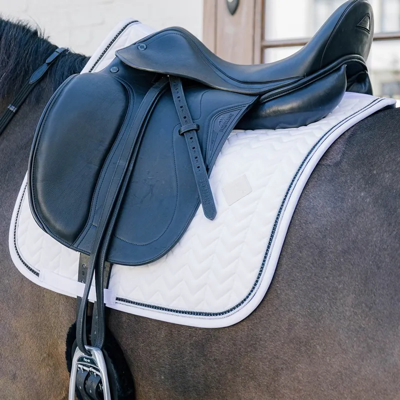Kentucky Metal Chain Dressage Saddle Pad - White-3
