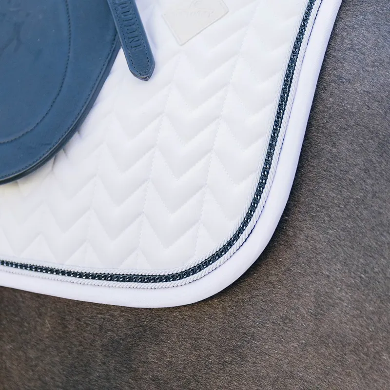 Kentucky Metal Chain Dressage Saddle Pad - White-4