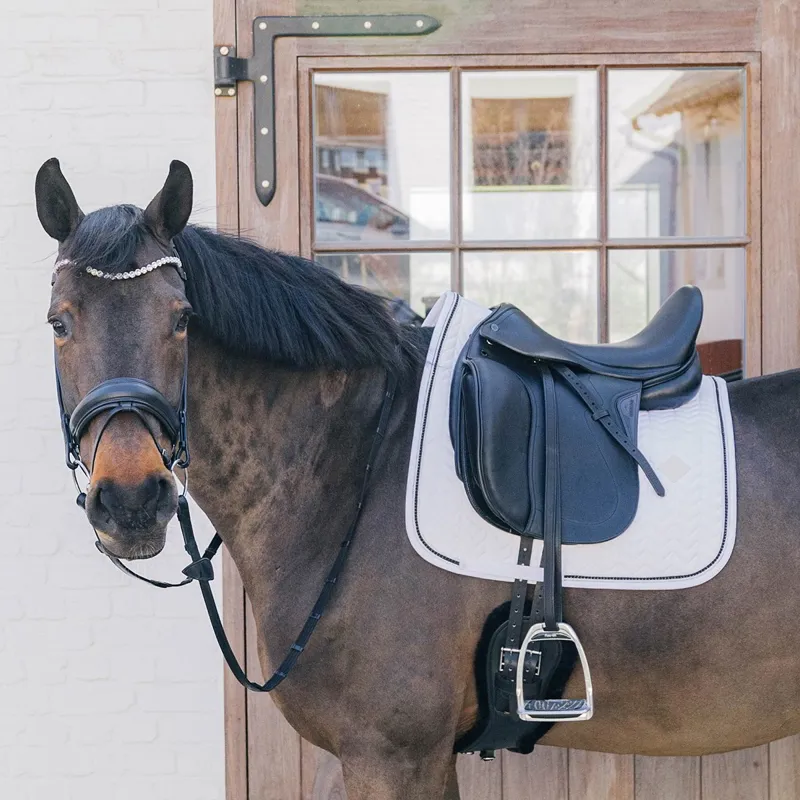 Kentucky Metal Chain Dressage Saddle Pad - White-5