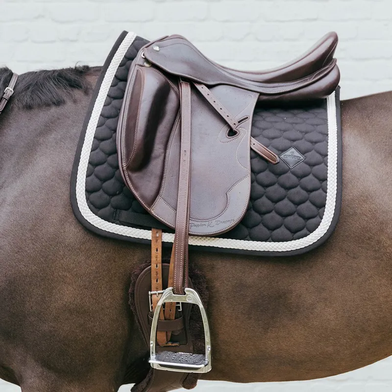 Kentucky Plaited Cord Dressage Saddle Pad - Black-1