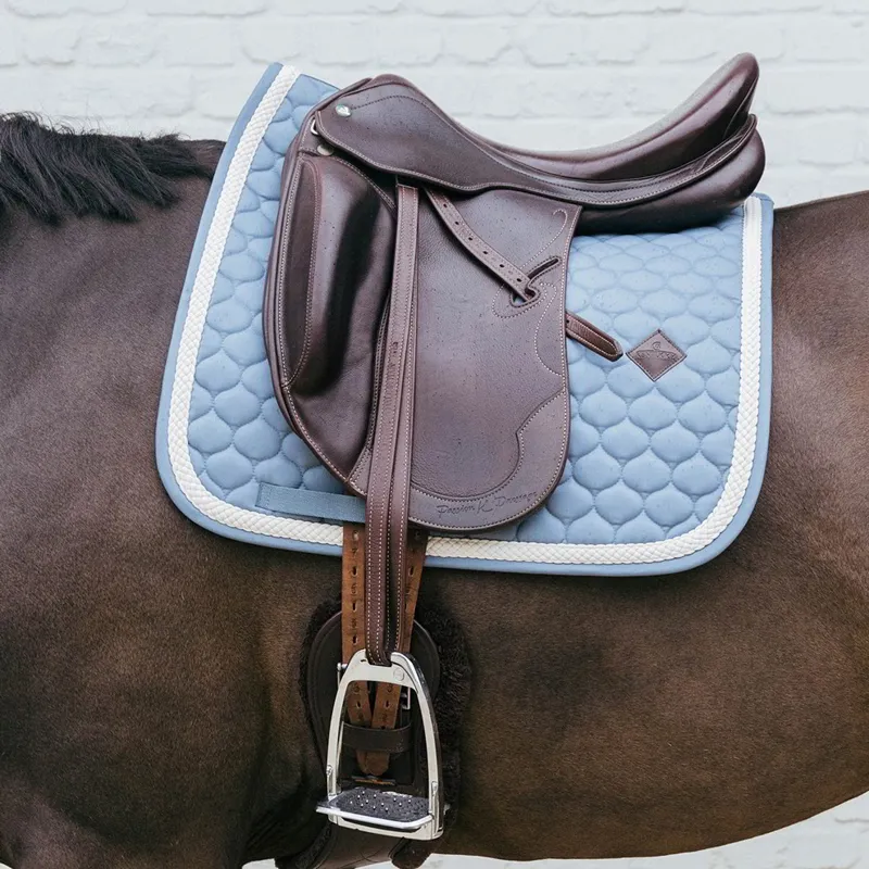 Kentucky Plaited Cord Dressage Saddle Pad - Light Blue-1