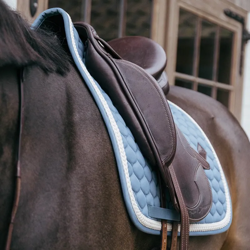 Kentucky Plaited Cord Dressage Saddle Pad - Light Blue-2
