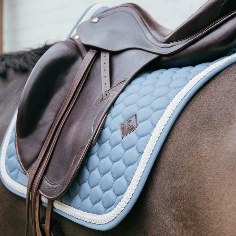 Kentucky Plaited Cord Dressage Saddle Pad - Light Blue-3