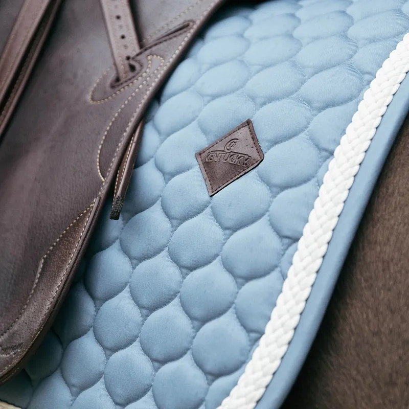 Kentucky Plaited Cord Dressage Saddle Pad - Light Blue-5