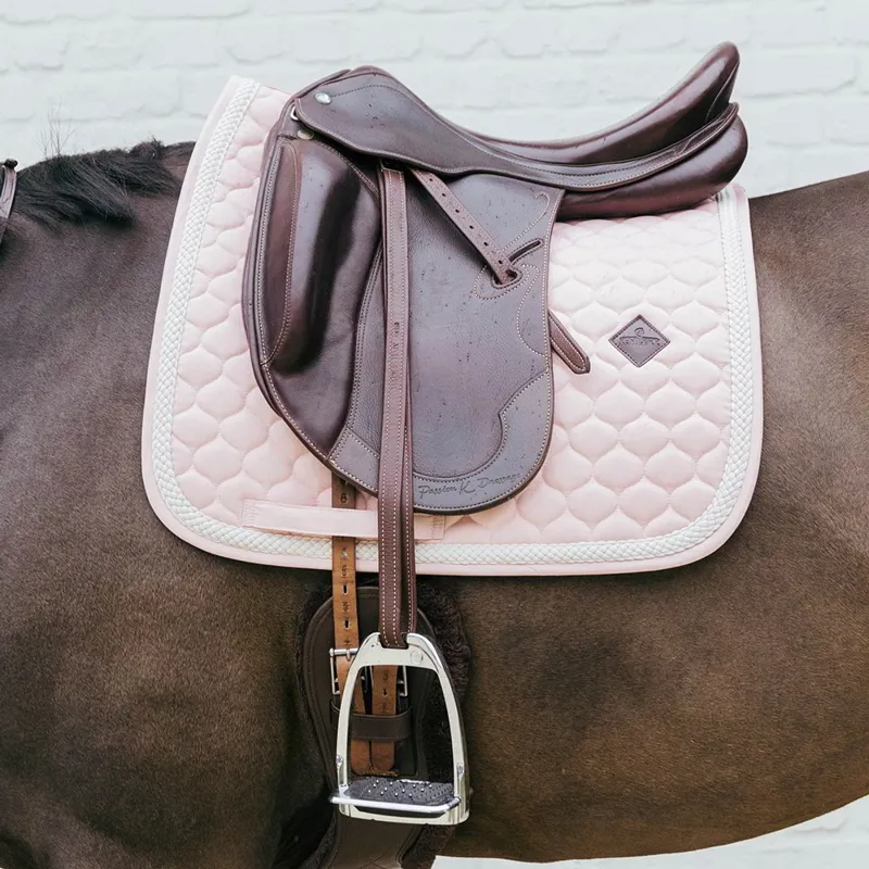 Kentucky Plaited Cord Dressage Saddle Pad - Light Rose-1