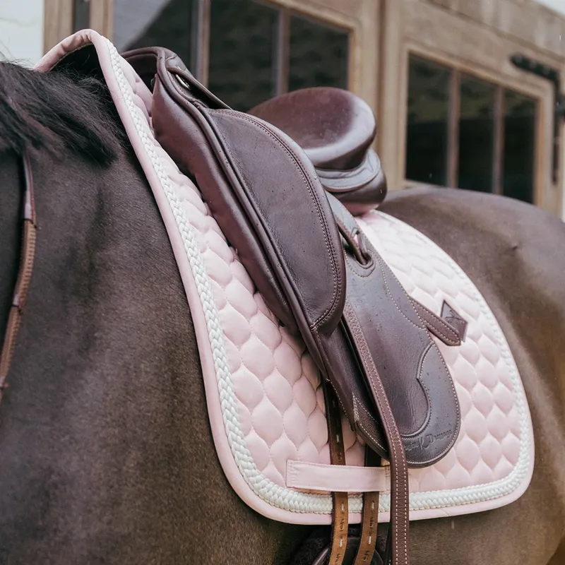 Kentucky Plaited Cord Dressage Saddle Pad - Light Rose-2