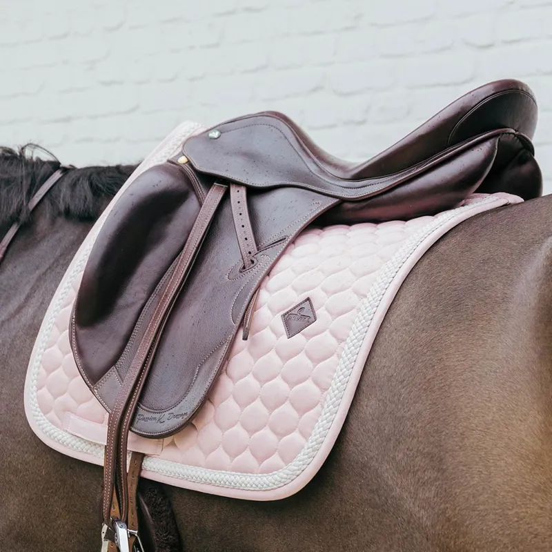 Kentucky Plaited Cord Dressage Saddle Pad - Light Rose-3