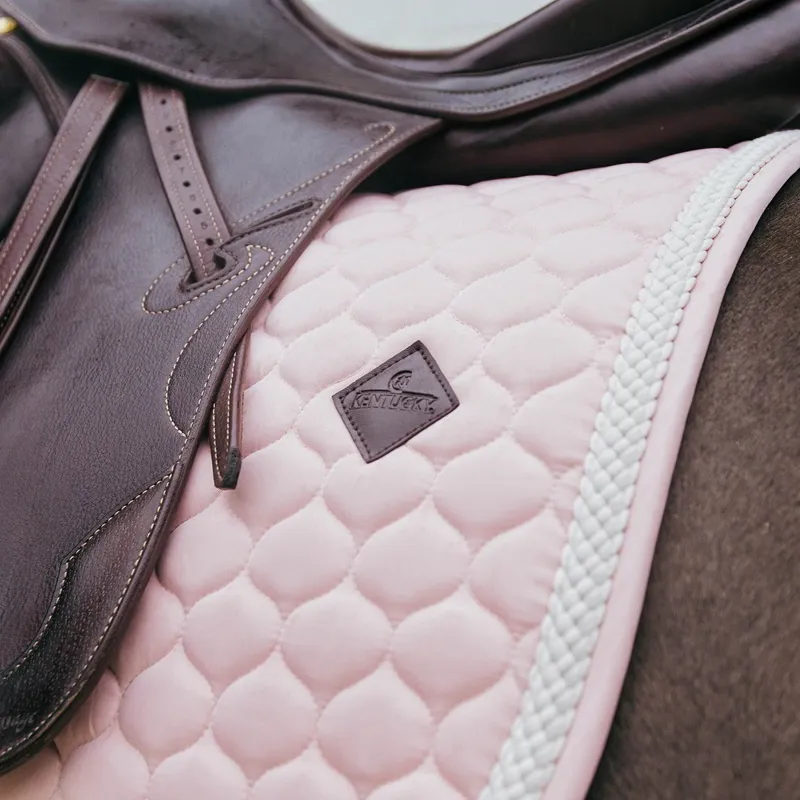 Kentucky Plaited Cord Dressage Saddle Pad - Light Rose-4