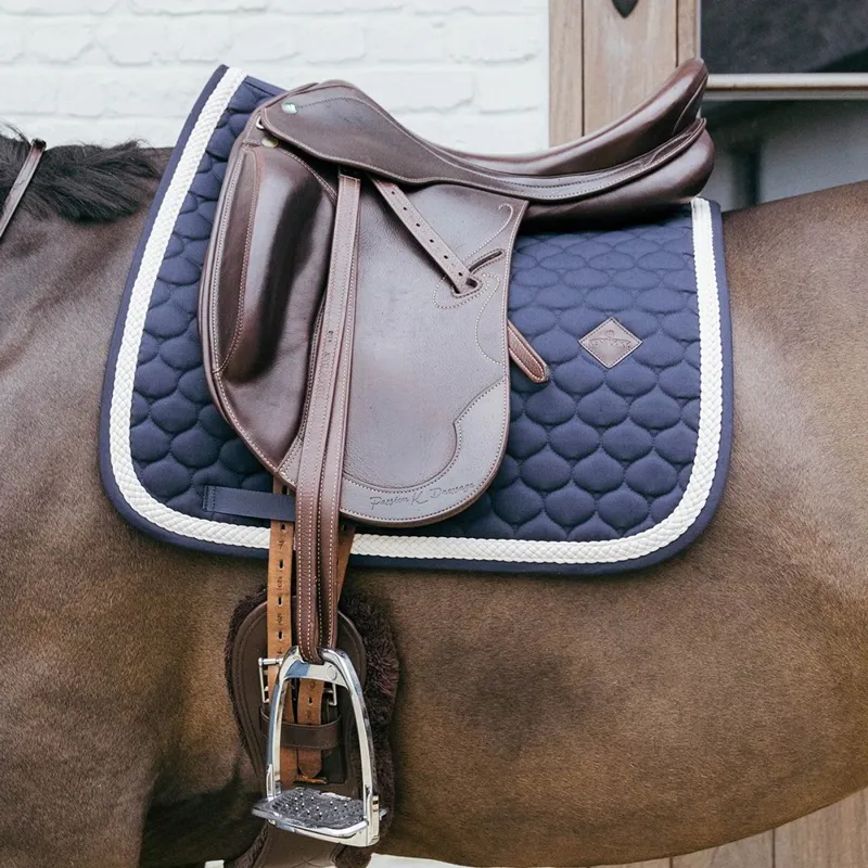 Kentucky Plaited Cord Dressage Saddle Pad - Navy-1