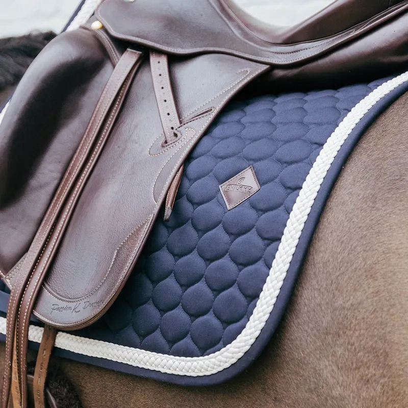 Kentucky Plaited Cord Dressage Saddle Pad - Navy-2