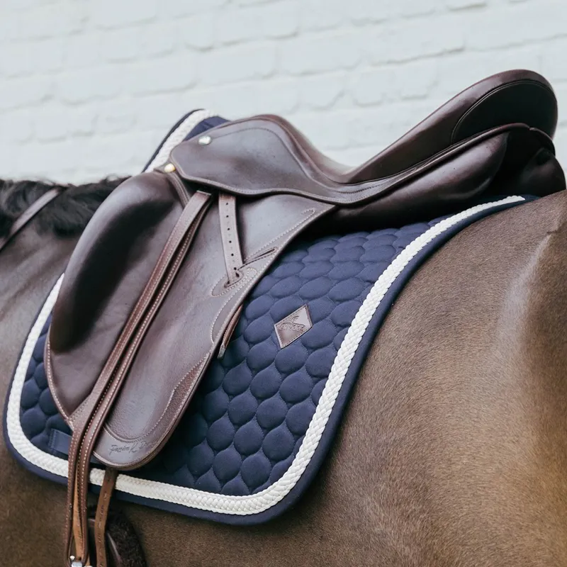 Kentucky Plaited Cord Dressage Saddle Pad - Navy-3