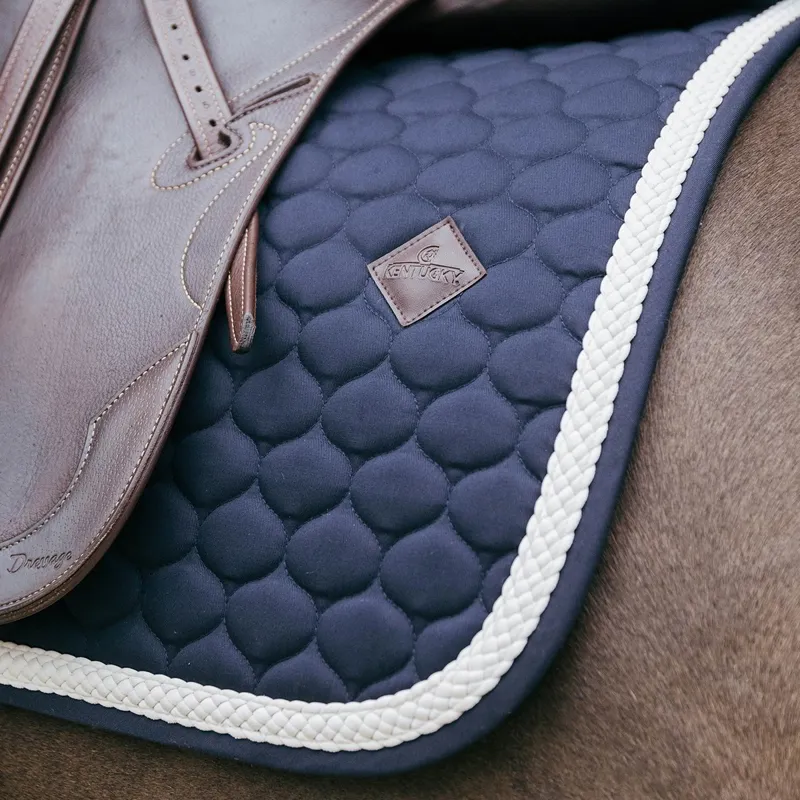 Kentucky Plaited Cord Dressage Saddle Pad - Navy-4