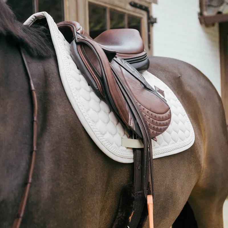 Kentucky Plaited Cord Jumping Saddle Pad - Beige-2