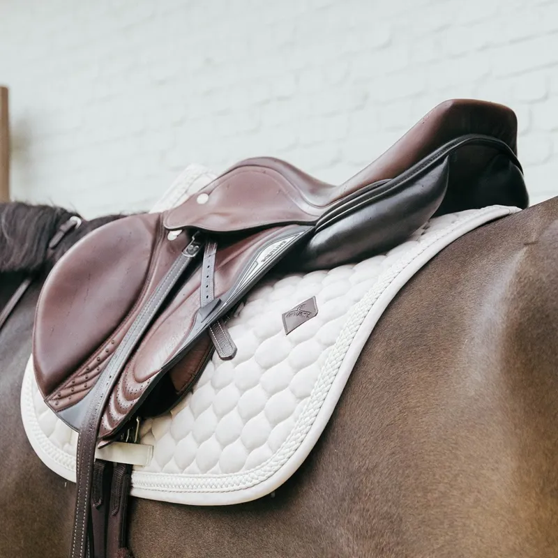 Kentucky Plaited Cord Jumping Saddle Pad - Beige-3