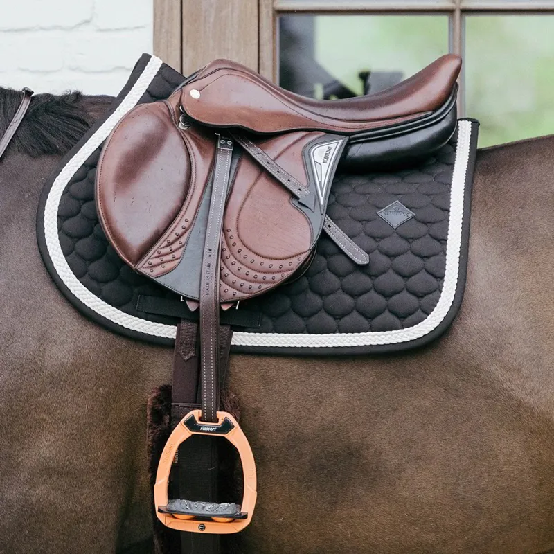 Kentucky Plaited Cord Jumping Saddle Pad - Black-1