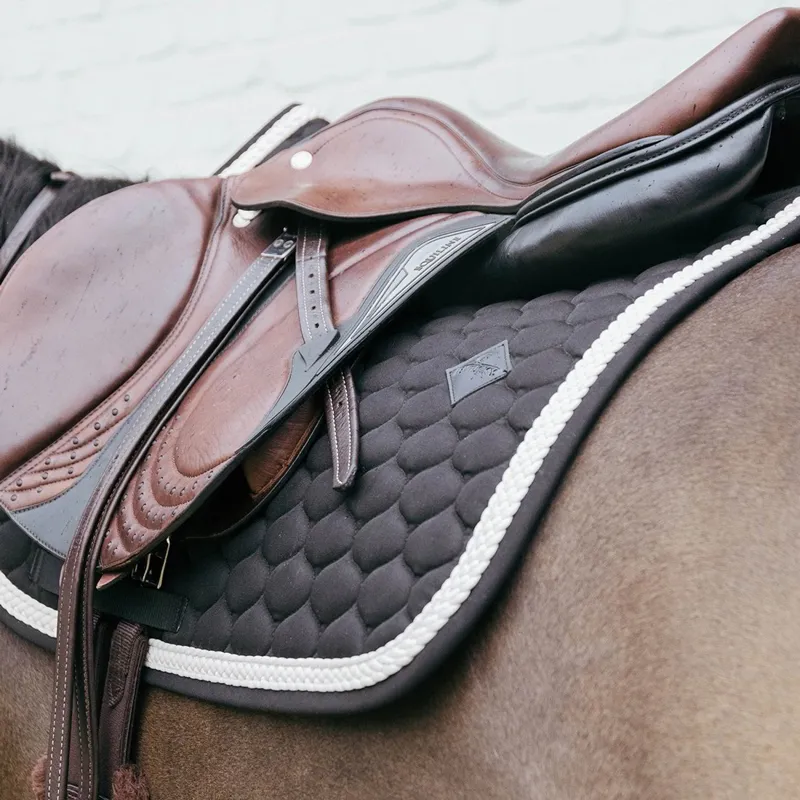 Kentucky Plaited Cord Jumping Saddle Pad - Black-3