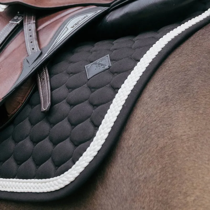 Kentucky Plaited Cord Jumping Saddle Pad - Black-4