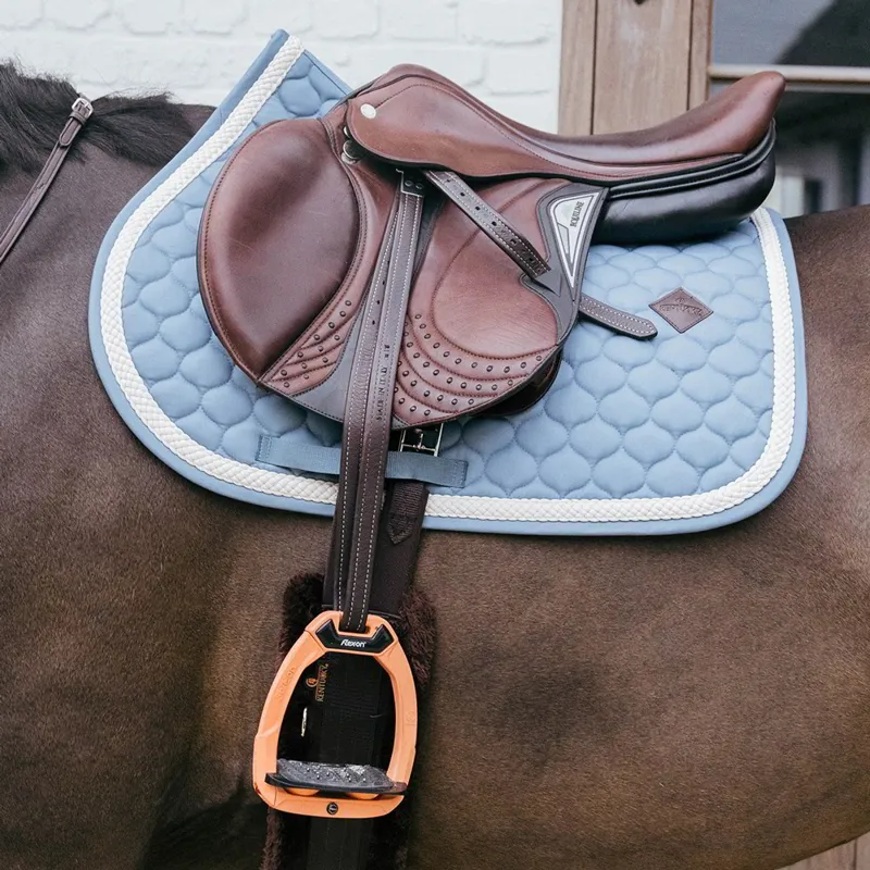 Kentucky Plaited Cord Jumping Saddle Pad - Light Blue-1