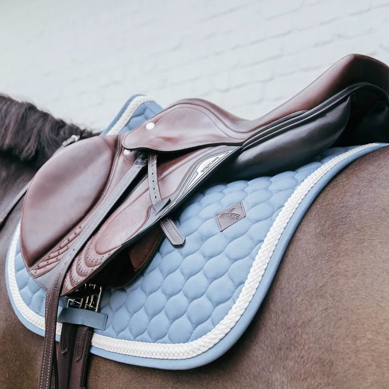 Kentucky Plaited Cord Jumping Saddle Pad - Light Blue-3