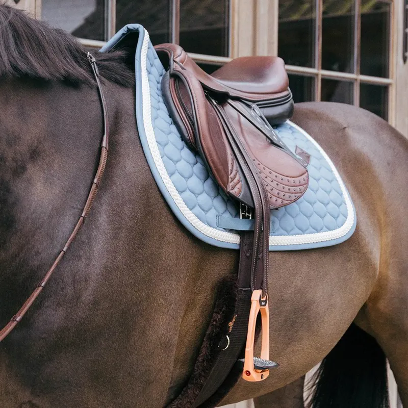 Kentucky Plaited Cord Jumping Saddle Pad - Light Blue-4