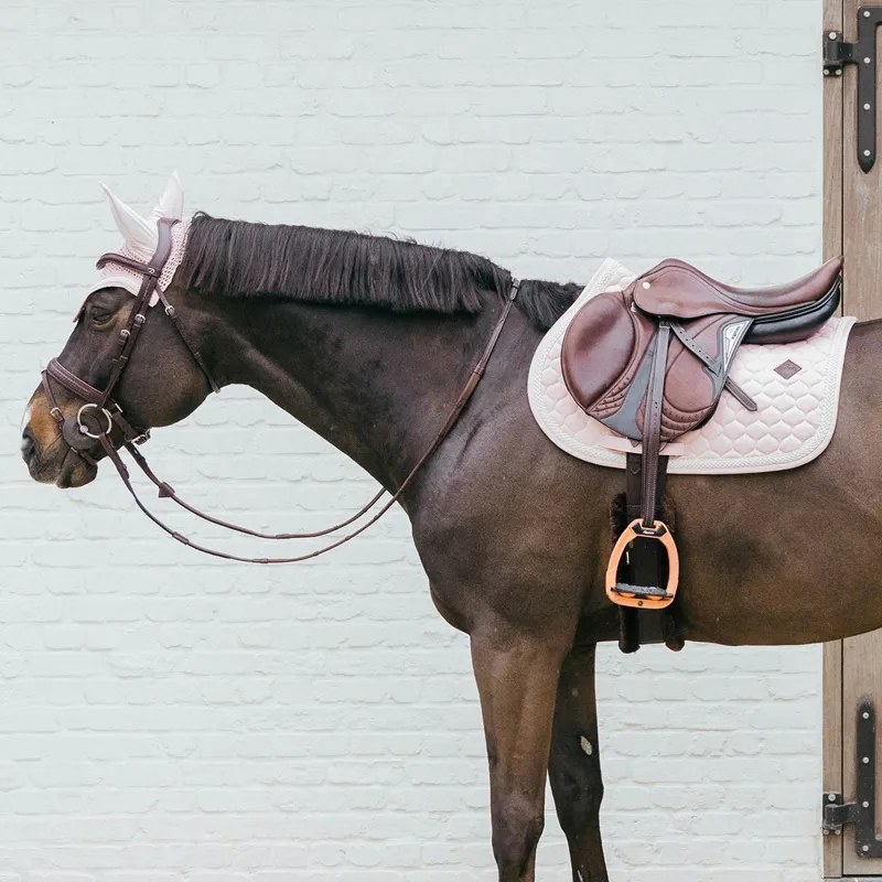 Kentucky Plaited Cord Jumping Saddle Pad - Light Rose-1