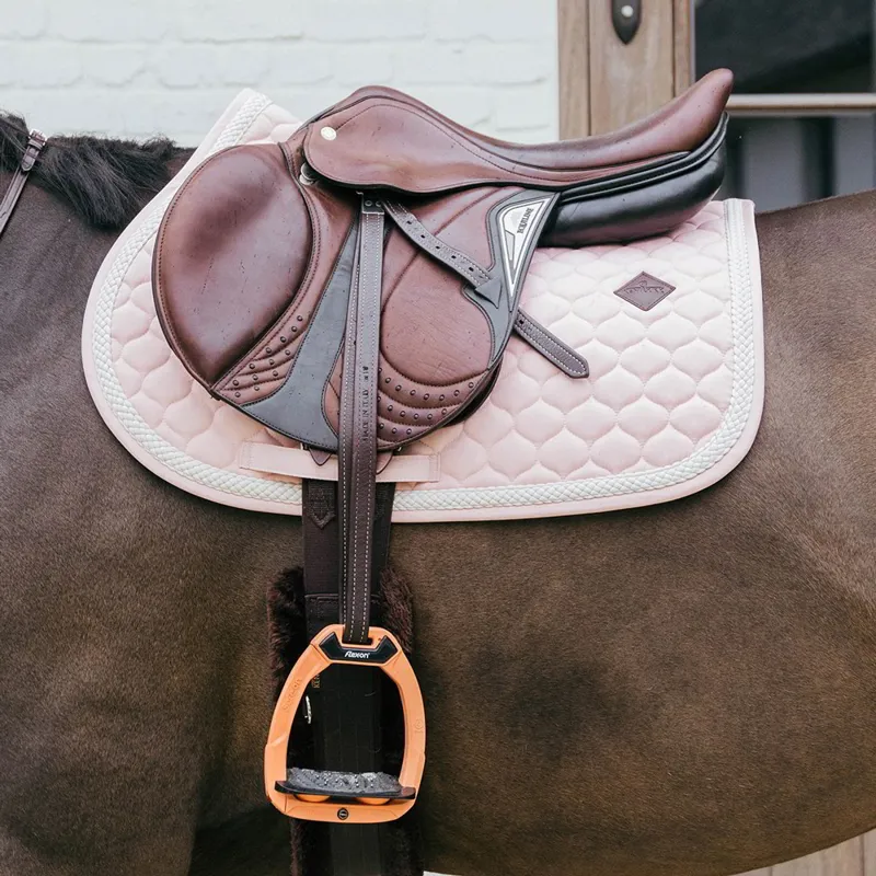 Kentucky Plaited Cord Jumping Saddle Pad - Light Rose-2