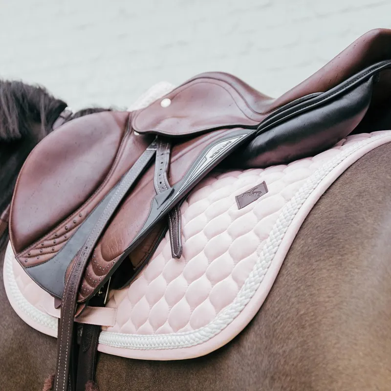 Kentucky Plaited Cord Jumping Saddle Pad - Light Rose-4