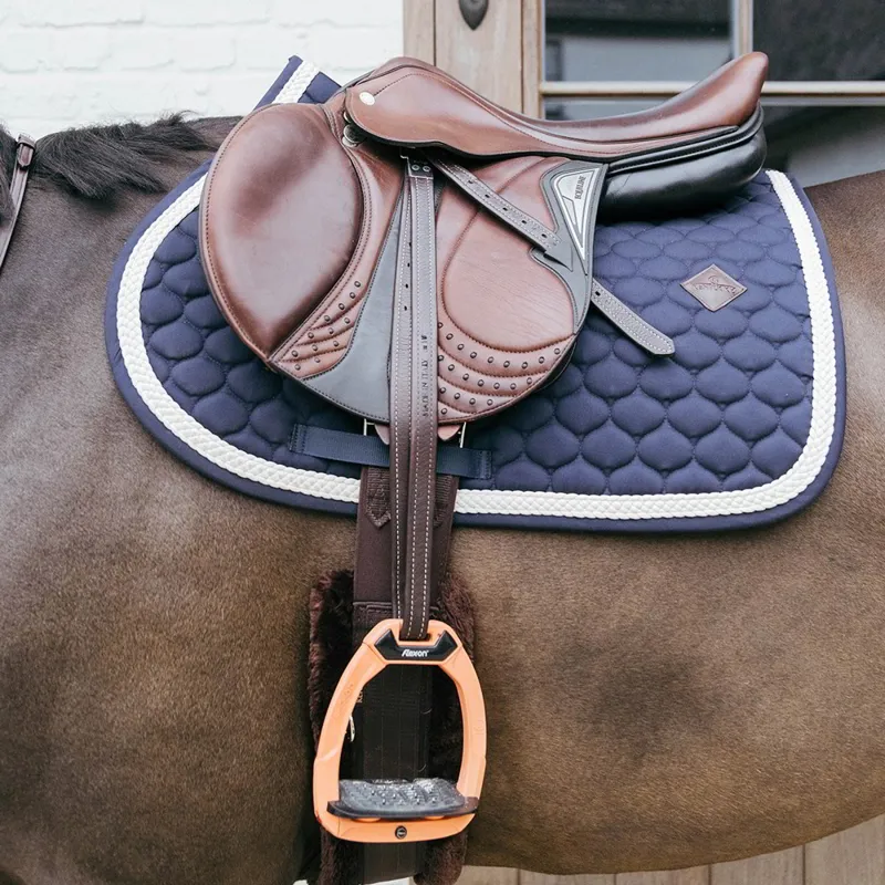 Kentucky Plaited Cord Jumping Saddle Pad - Navy-1