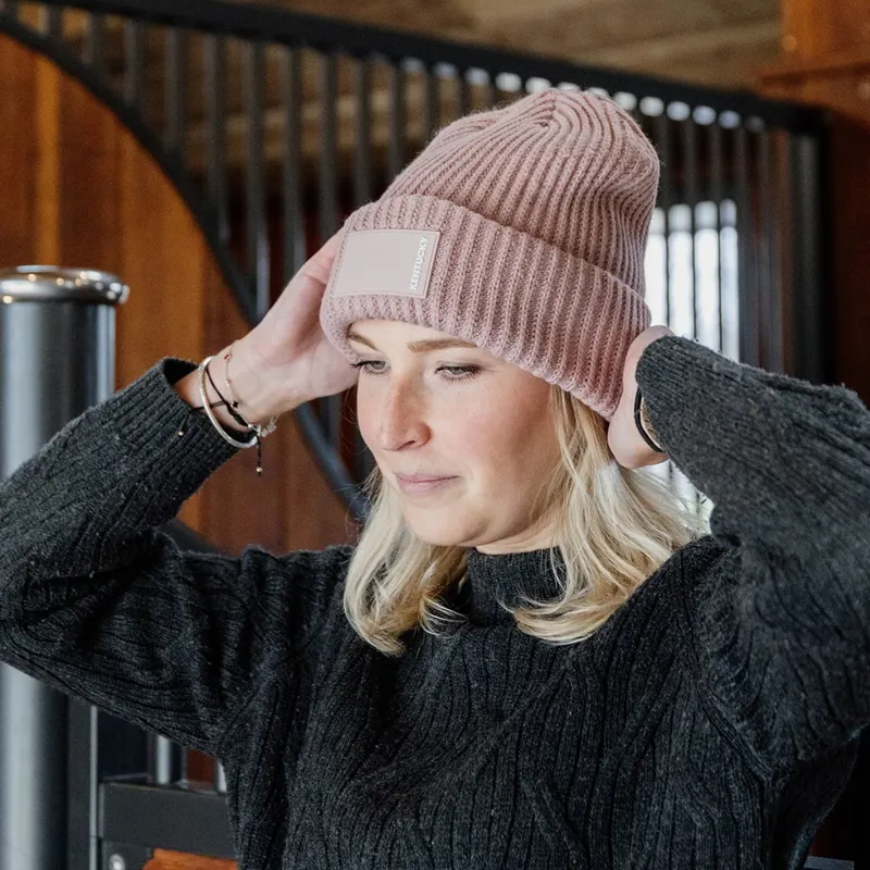 Kentucky Rubber Logo Beanie Hat - Old Rose-2