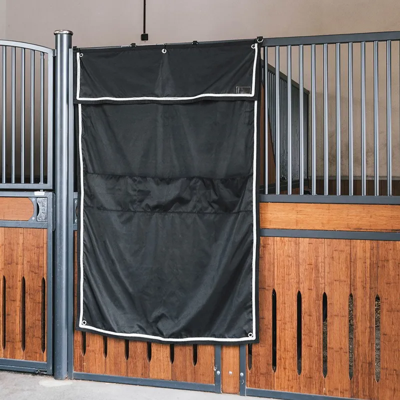 Kentucky Waterproof Classic Stable Curtain with Pockets - Black