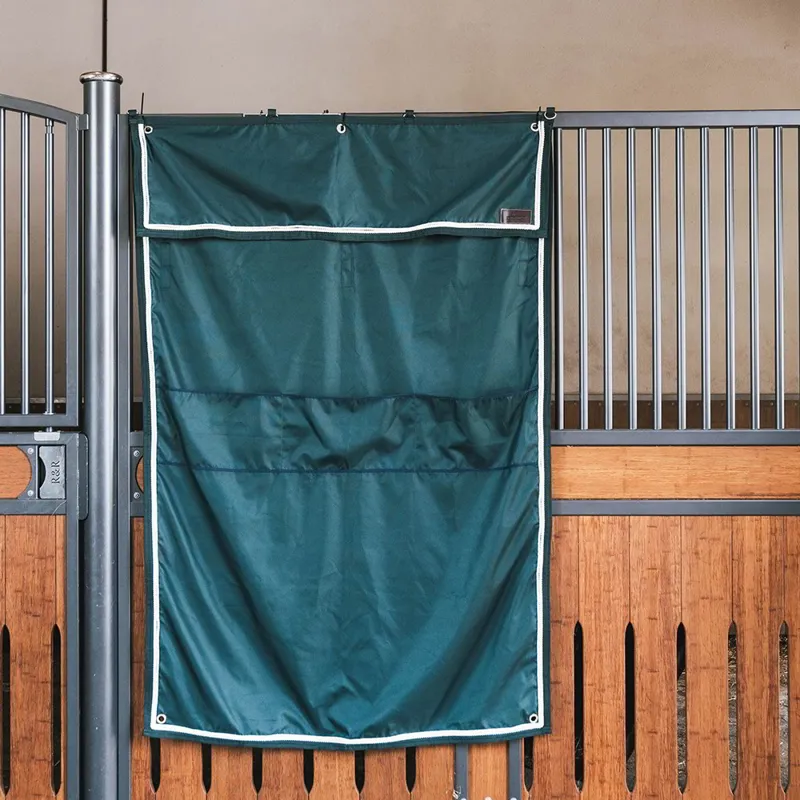 Kentucky Waterproof Classic Stable Curtain with Pockets - Dark Green