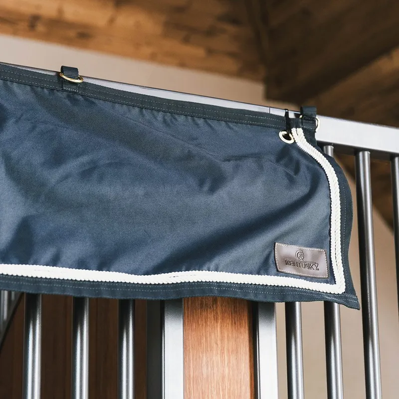 Kentucky Waterproof Classic Stable Curtain with Pockets - Navy-1