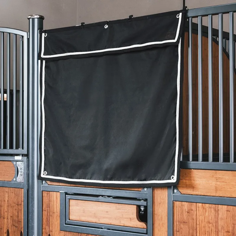 Kentucky Waterproof Short Classic Stall Curtain - Black/Silver/White