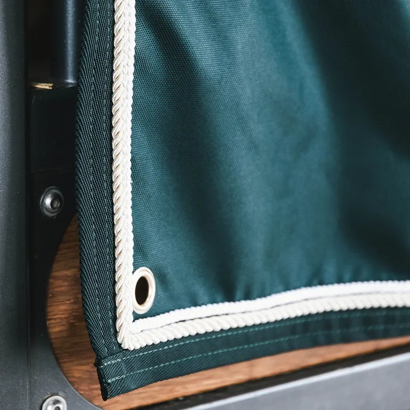 Kentucky Waterproof Short Stable Curtain-Dark Green/Gold/Cream-1