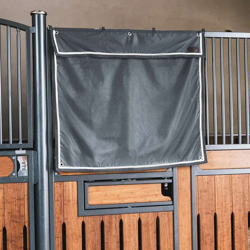 Kentucky Waterproof Short Classic Stable Curtain - Grey/Silver/White