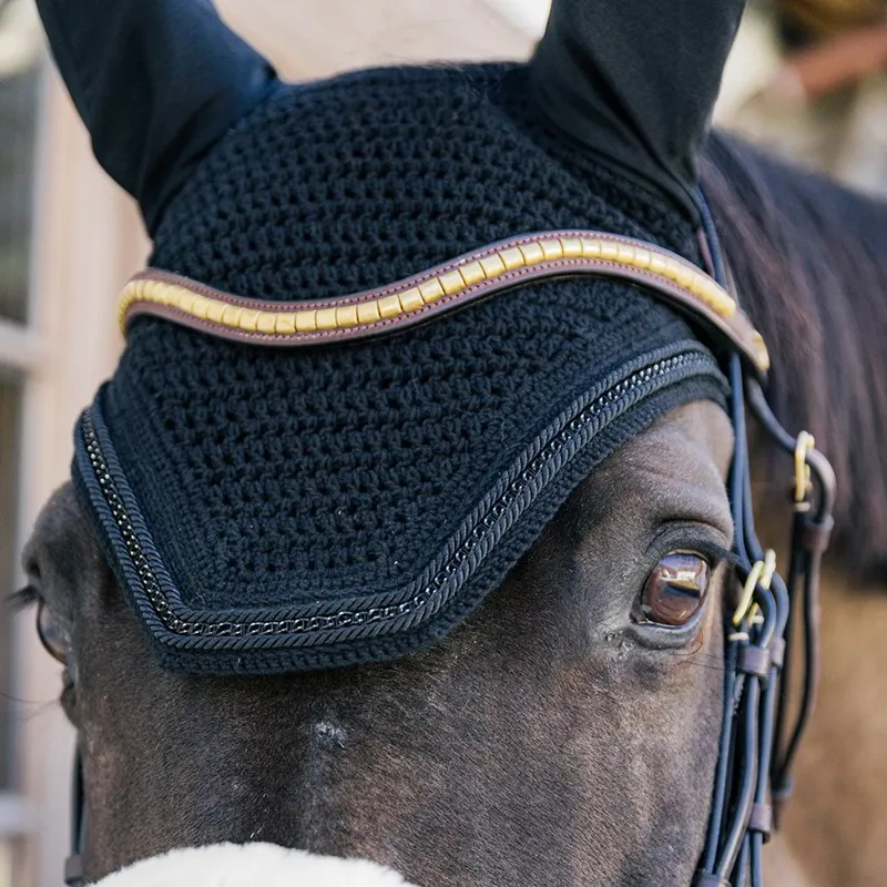 Kentucky Wellington Metal Chain Fly Bonnet - Black-2