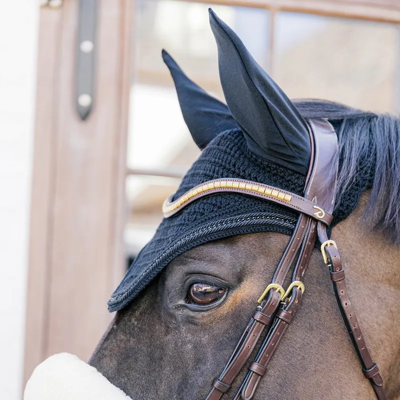Kentucky Wellington Metal Chain Fly Bonnet - Black-3