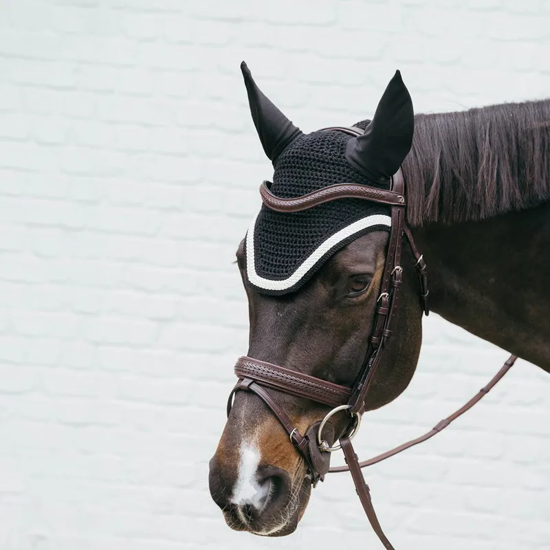 Kentucky Wellington Plaited Cord Fly Bonnet - Black-3