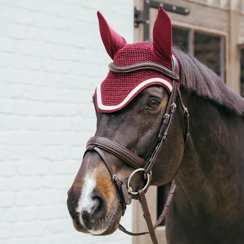 Kentucky Wellington Braided Cord Fly Bonnet - Bordeaux-1