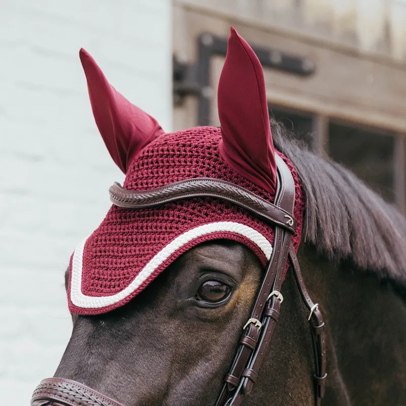 Kentucky Wellington Braided Cord Fly Bonnet - Bordeaux-2