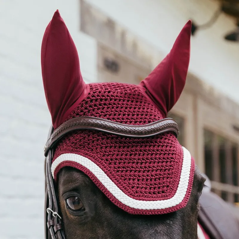 Kentucky Wellington Braided Cord Fly Bonnet - Bordeaux-3