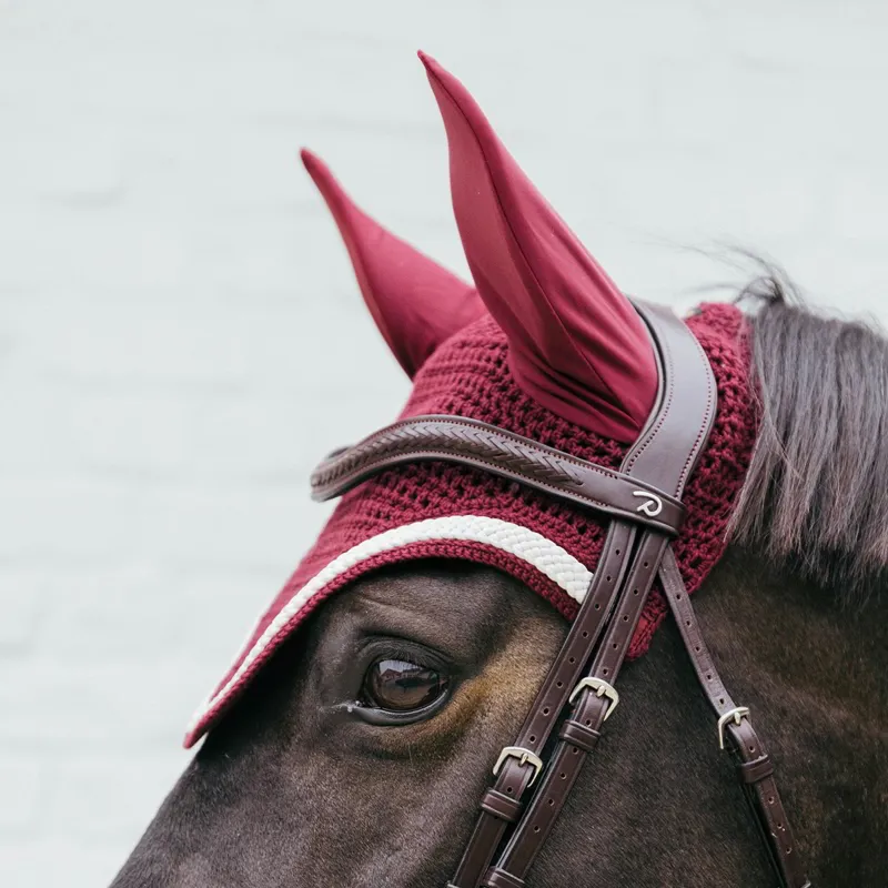 Kentucky Wellington Braided Cord Fly Bonnet - Bordeaux-5