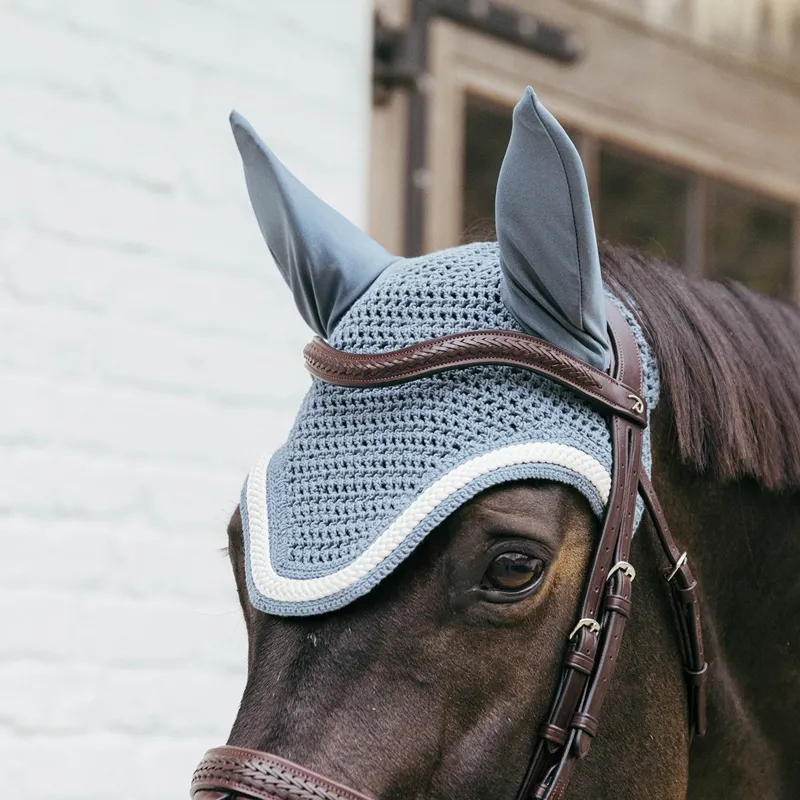 Kentucky Wellington Braided Cord Fly Bonnet - Light Blue-2