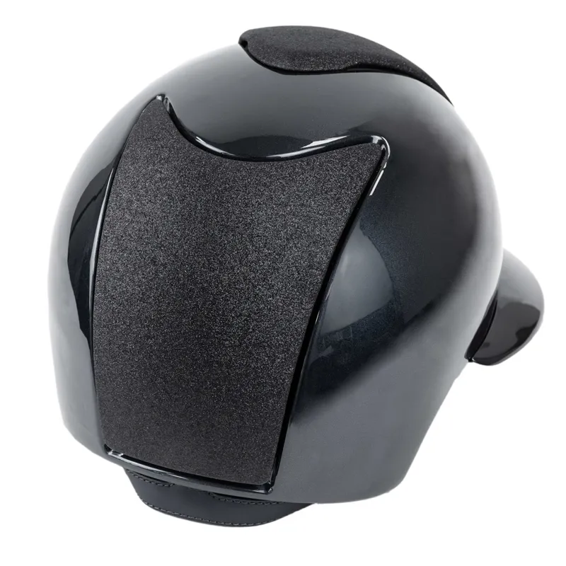 KEP Cromo 2.0 Polo Shine/Star Fabric Riding Helmet - Black/Silver-1