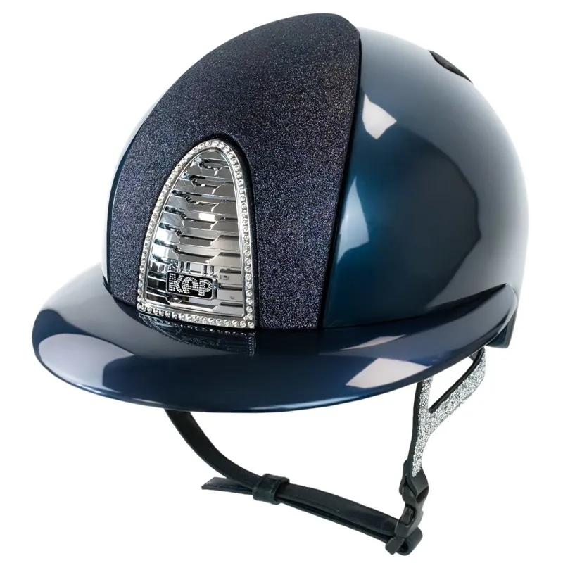 KEP Cromo 2.0 Polo Shine/Star Fabric Riding Helmet - Blue/Blue/Blue